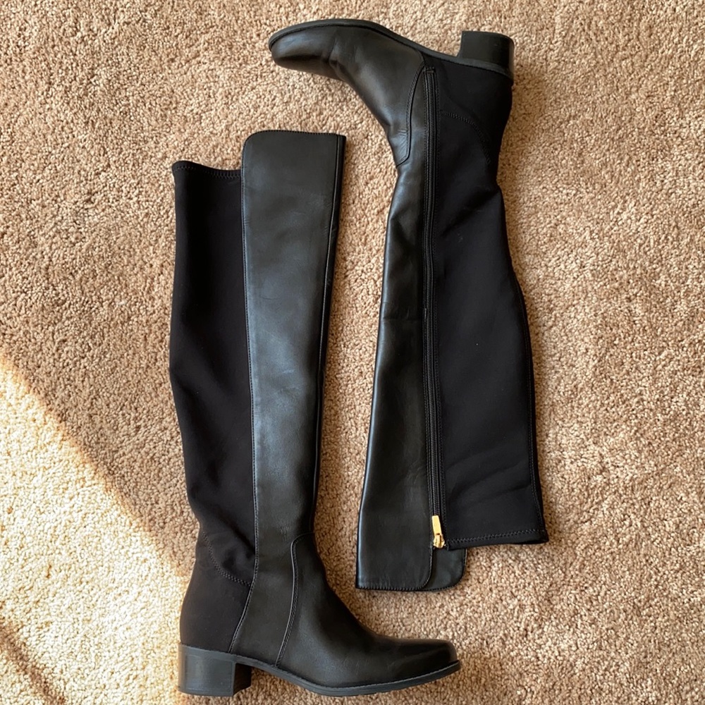 Marc Fisher Black Leather Over the Knee Boot